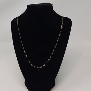 Gold Tone Necklace with Black Beads 18 inches